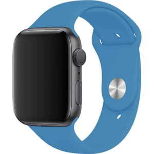 Apple Watch Uyumlu Silikon Spor Kordon 42 - 44 mm M/l  Ölçülerinde Gök Mavi
