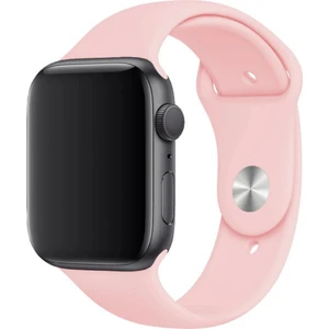 Apple Watch Uyumlu Silikon Spor Kordon 42 - 44 mm M/l  Ölçülerinde Kum Pembe
