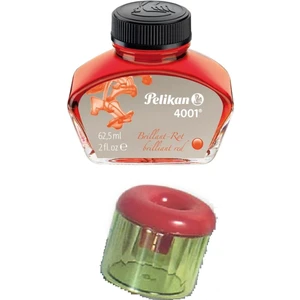 Kırmızı Dolma Kalem Mürekkebi 30 ml Şişe ve Mürekkep Hokkası