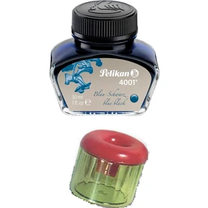 Mavi Dolma Kalem Mürekkebi 30 ml Şişe ve Mürekkep Hokkası