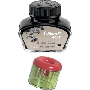 Siyah Dolma Kalem Mürekkebi 30 ml Şişe ve Mürekkep Hokkası