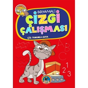 Boyamalı Çizgi ÇALIŞMASI-KIRMIZI-128 Sayfa