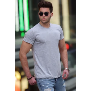 Bisiklet Yaka Basic Gri Tişört 3006