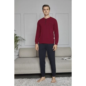 Çok Rahat Düğmeli Cepli Uzun Kollu Pamuk Pijama Takımı