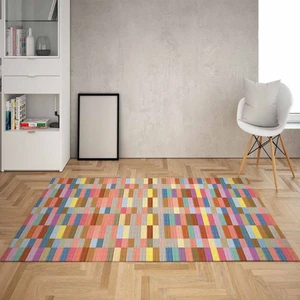 Bona Fortuna Taş Desenli Dijital Baskı Yıkanabilir Kaymaz Taban Modern Salon Halı ve Yolluk