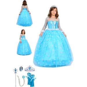 Butik Happy Kids Butikhappykids Frozen Elsa Kostümü Uzun Kollu Kasnaklı 6 Lı Set