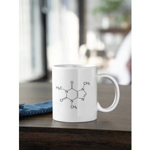 Kio Tasarım Kahve Kafein Kimya Formülü Baskılı Kahve Çay Kupası Kupa Beyaz Porselen Mug Sevgililer-İş Arkadaşı-Doğum-Günü Hediyesi Hediye