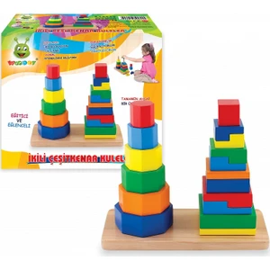Ahşap Oyuncak - İkili Çeşitkenar Kuleler