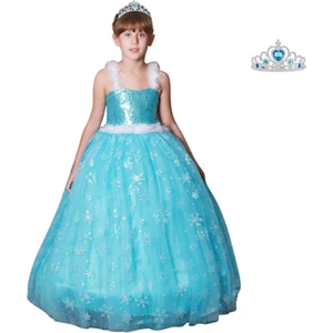 Butik Happy Kids Butikhappykids Frozen Elsa Kostümü Askılı Kasnaklı Kabarık Elbise Taç