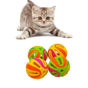 Çıngıraklı Kedi Oyun Topu 5 cm 4 Adet