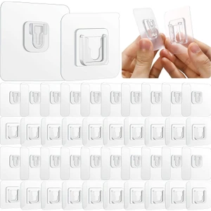 Çift Taraflı Yapışkanlı Şeffaf Akıllı Askı Askılık 10 Set 20 Parça