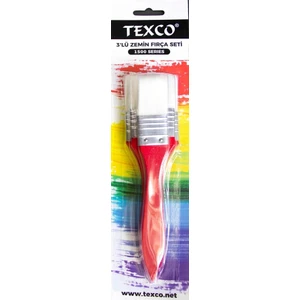 Texco 1500 Serisi Kırmızı Zemin Fırça Seti 3'lü – Dayanıklı Kıl Yapısı ile Uzun Ömürlü ve Etkili Temizlik