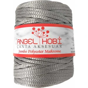 Angel Çanta Aksesuar Açık Gri Renk 5 mm Jumbo Polyester Makrome
