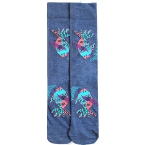 Unlimited Legwear Hayal Gücü Merkezi Derneği Çocukarın Çizimlerinden Balık Desenli Mavi Erkek Çorabı