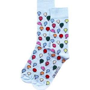 Unlimited Legwear Hayal Gücü Merkezi Derneği Çocukarın Çizimlerinden Uçan Balonlar Mavi Erkek Çorabı