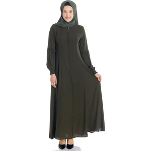 Fermuarlı Kloş Haki Ferace 668