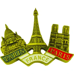 Magnet Avrupa Şehirleri Paris Ahşap Tasarım Not Tutucu 7 cm x 8.8 cm