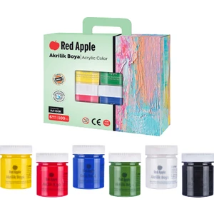 Red Apple  RA100K  Akrilik Boya 100 ml 6 Renk Kavanoz