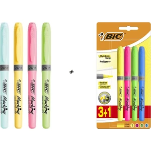 Fosforlu Kalem Seti 8'li (4 Pastel + 4 Canlı Renk)