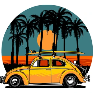 Art Pap Macera Vosvos-Palmiye Sticker