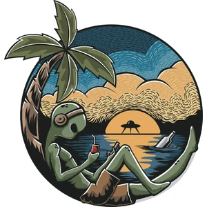 Art Pap Holiday In Mars Sticker - Space Serisi