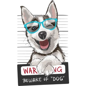 Art Pap Çılgın Köpek Sticker