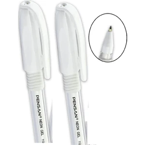 Beyaz Neon Tükenmez Kalem Jel 1.0 mm 2 Adet