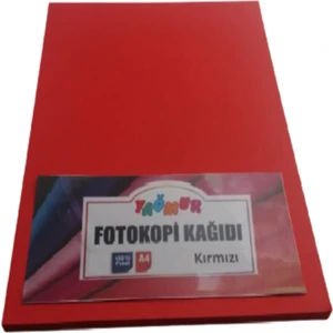 A4 Renkli Fotokopi Kağıdı Kırmızı 100'LÜ Paket