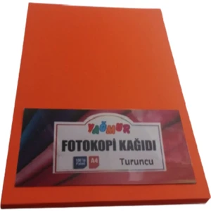 A4 Renkli Fotokopi Kağıdı Fosforlu Turuncu 100'LÜ Paket