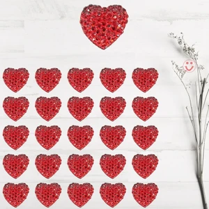 Süsle Bebek ve Parti Polyester Kalp Fiyonk, 1,3 cm - 25 Adet - KIRMIZI