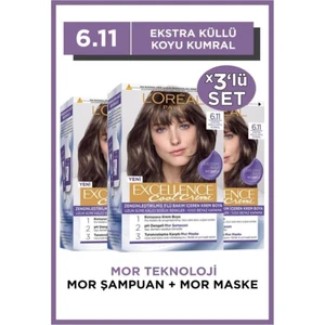 L'Oréal Paris Loreal Paris Excellence Cool Creme Saç Boyası 6.11 X3'lü Set
