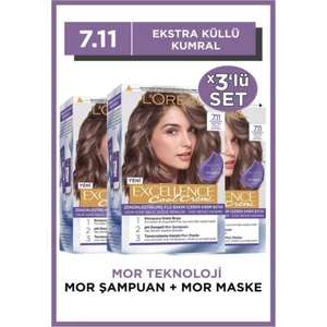 L'Oréal Paris Loreal Paris Excellence Cool Creme Saç Boyası 7.11 X3'lü Set