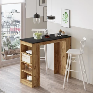 Style Bar Masası Mutfak Yemek Masası Siyah-Atlantik Çam St1-La