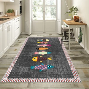 Confidence Home Dijital Baskı Yıkanabilir Kaymaz  Taban Mutfak Halısı