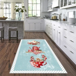 Confidence Home Dijital Baskı Yıkanabilir Kaymaz  Taban Mutfak Halısı