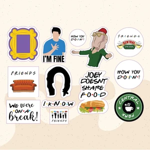 Paytak Moda Friends Dizi Karışık Tasarımlı A5 Stickers Çıkartma PYTKSTK033