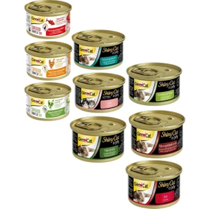 Shinycat Karışık Paket Kedi Konservesi Tüm Çeşitleri Bir Arada 70 gr (9 Adet)