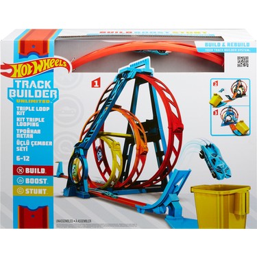 Hot Wheels Track Builder Üçlü Çember Aksiyonu Seti, 1:64 Fiyatı