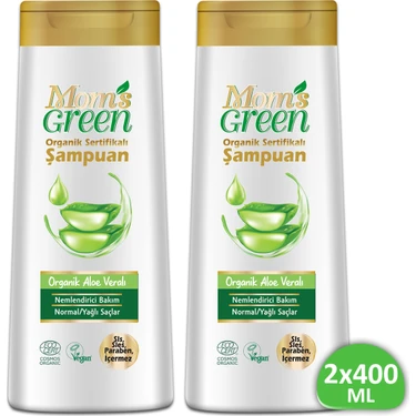 Mom's Green 2'li Set Mom's Green Organik Aloeveralı Şampuan 400 + 400