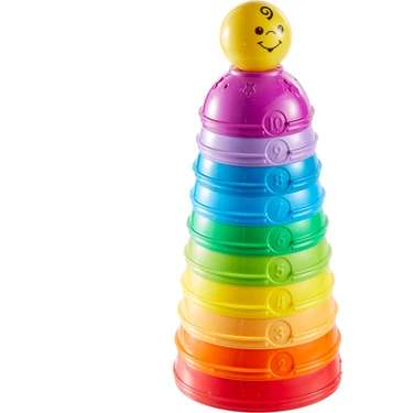 Fisher-Price Numaralı ve Sevimli Yüz Temalı Renkli Plastik Kaplar – Bebekler için İnce Motor