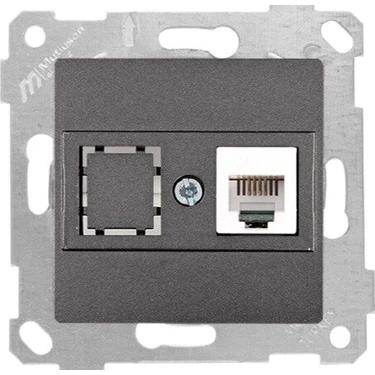 Mutlusan Rita Füme Mek+Tuş Data Prizi 1*RJ45 (CAT5E) MUT-2200 136