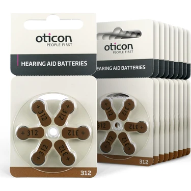 Oticon 312 Numara İşitme Cihazı Pili 60'lı Düğme Pil 1,45 V Bej Renk Yüksek