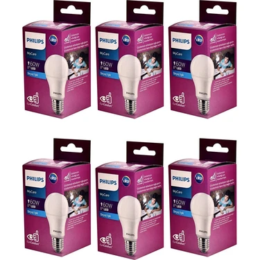 Philips Mycare LED Lamba 8W - 60W E27 6500K Beyaz Işık (6 Lı