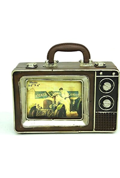 NVZ Dekoratif Metal Çerçeve Televizyon Temalı Vintage Hediyelik