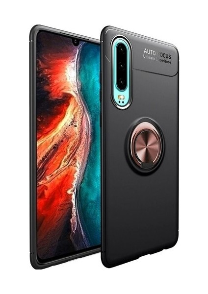 Huawei P30 Kılıf Ultra Korumalı Yüzüklü Manyetik Ravel Silikon