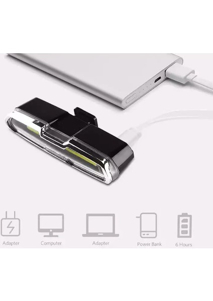 Mavi-Kırmızı Çakarlı USB Şarjlı 100 Lümen Bisiklet Stop Lambası