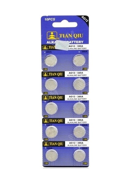 Tıanqıu AG12 LR43/386 Alkalin 10'lu Düğme Pil