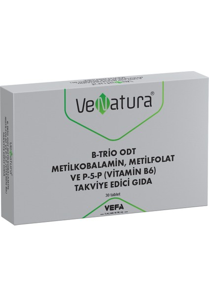 B-Trio Odt Metilkobalamin, Metilfolat ve P-5-P (Vitamin B6) Takviye Edici Gıda