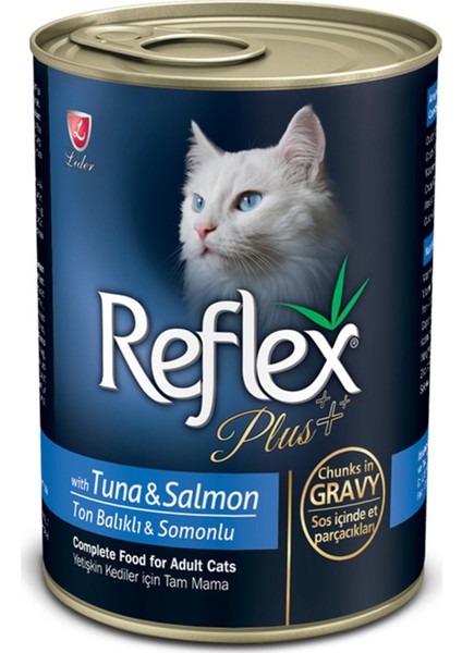 Plus Ton Balıklı ve Somonlu Yetişkin Kedi Konservesi 400GR