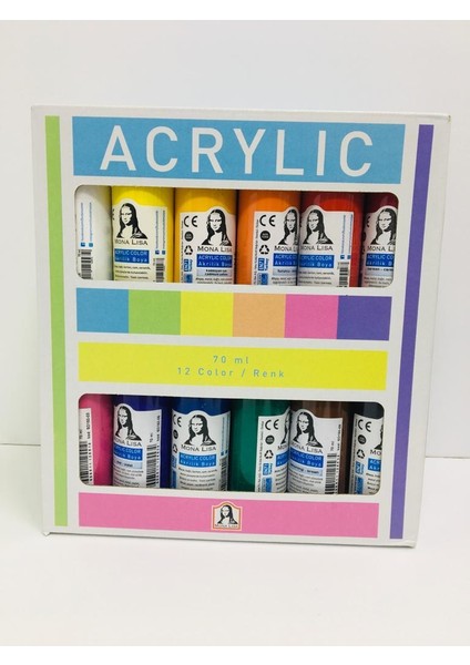 Akrilik Boya 12 x 70 ml Set